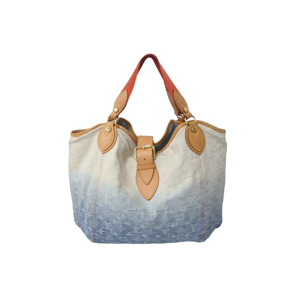 Louis Vuitton Blue Monogram Denim White Tote Sunbeam Bag - Picture 2 of 9
